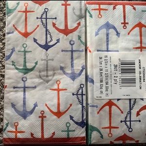 Set of 2 Anchor print guest napkins. 2 for $5